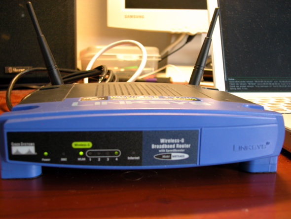 the router flashing with its leds