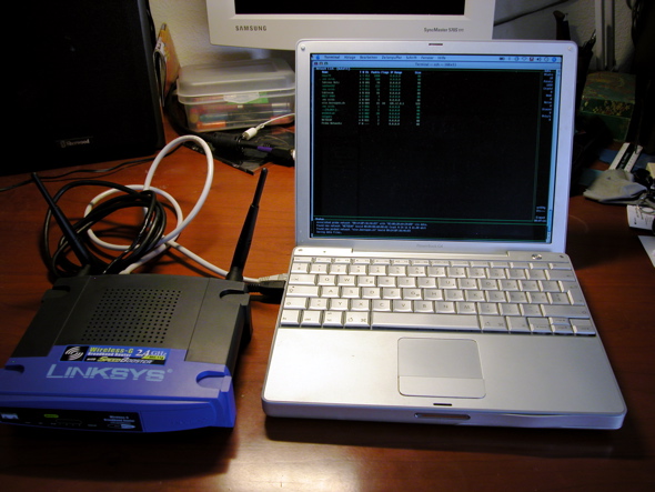 the whole setup with kismet running on wrt over ssh